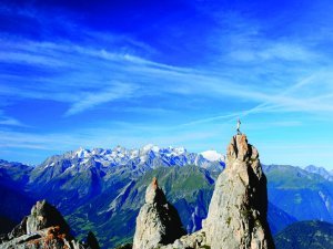 La vue sur le massif du Mont-Blanc depuis les Clochetons (Pierre-Avoi)